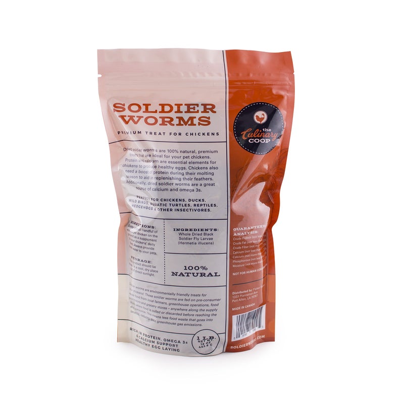 Fluker's Culinary Coop Premium Chicken Treats, Dried Soldier Worms, Packed with Protein and Calcium, 100% Natural Rich Grubs for Chicken, Backyard Birds, and Reptiles, 16 oz - Image 2
